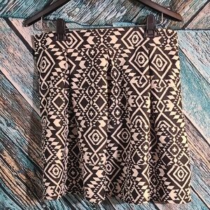 Xhilaration L aztec black and white skater skirt